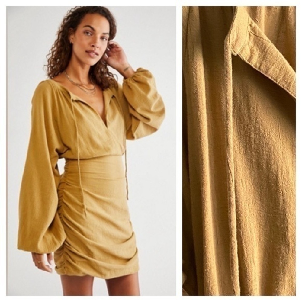 Free People Mustard Yellow The Only One Mini Dress XS